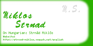 miklos strnad business card